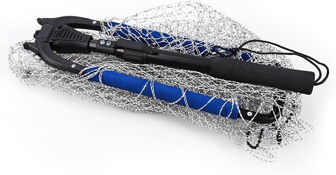 RESTCLOUD Fishing Landing Net with Telescoping Pole Handle, Fishing net Freshwater for Kids Men Women, Extend to 40-63 Inches