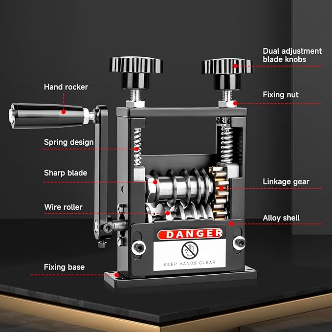Manual Wire Stripper Machine, Wire Stripping Machine with 6 Channels & 5 Blades for 0.12" to 0.67" Scrap Copper Wire, Drill Powered Hand Crank Wire Stripper Tool for DIY Cable Copper Wire Recycling