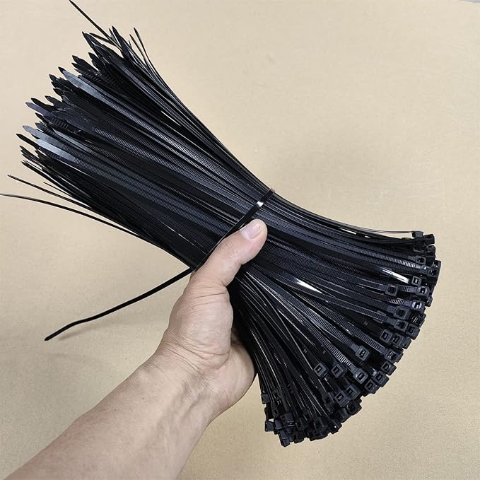 Zip Ties 1000 PCS 12 Inch Cable Zip Ties Heavy Duty, Premium Plastic Wire Ties with 50 LBS Tensile Strength, UV Resistant Cable Ties, Self-Locking Black Nylon Tie Straps (12 inch 1000 pcs, Black)