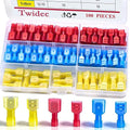 Twidec/100PCS Nylon Spade Connectors Kit 22-10 Gauge Male and Female Wire Spade Terminal Quick Disconnect Fully Insulated Wire Crimp Connector for Automotive Marine