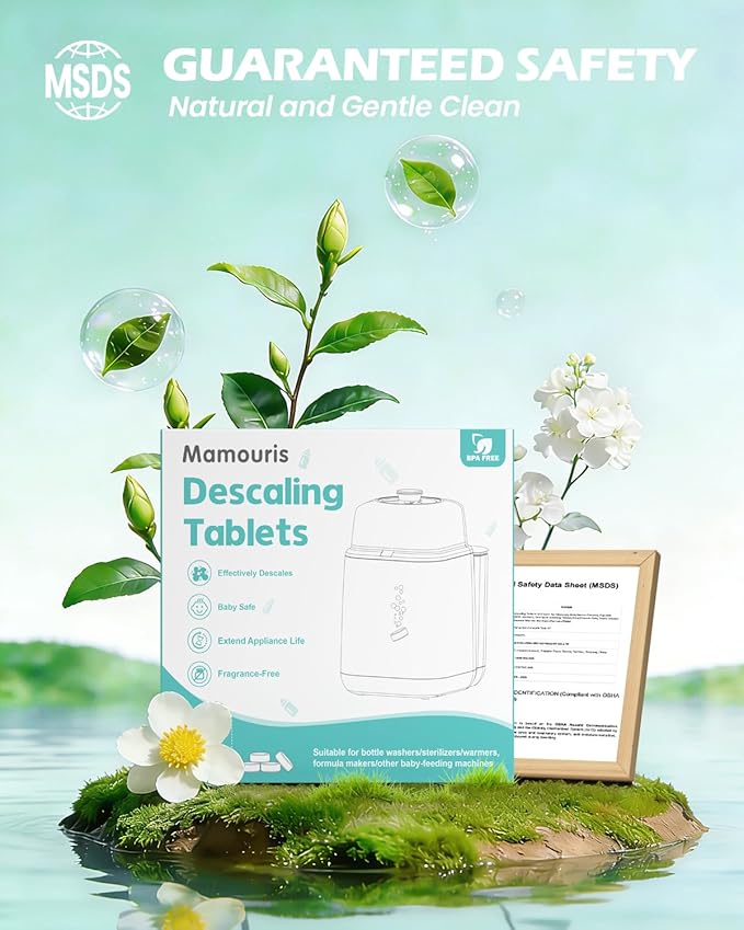 Descaling Tablets 36 Count: for Momcozy Baby Brezza Grownsy Papablic Bottle Washers, Detergent Washing Tablets for All Brands Baby Bottle Washer Machine Warmer Sterilizers Formula Maker