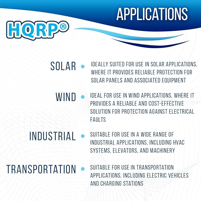 HQRP Combo: 5-Pack Solar PV CFPV-32 DIN Rail Fuse Holder, 1-32Amp, 1000VDC and 8-Pack Photovoltaic Fast Acting Fuse Links CFPV-1038, gPV Type, 10 Amp 1000V DC, 10x38mm, 20kA IR, Solar PV Ceramic Fuses