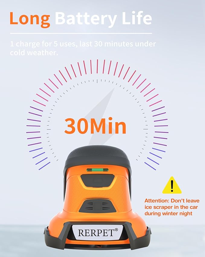 Electric Ice Scraper, Ice Scrapers for Car Windshield, Ice Removal Tool for Car in Winter, Handheld Snow Scraper for Car, Cordless Snow Remover, Portable De-ice Tool