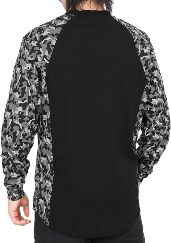 BOCOMAL FR Shirts Crewneck 5.5oz Lightweight Cotton Paisley Camo Two-Tone Flame Resistant Long Sleeve CAT2 Work Shirt