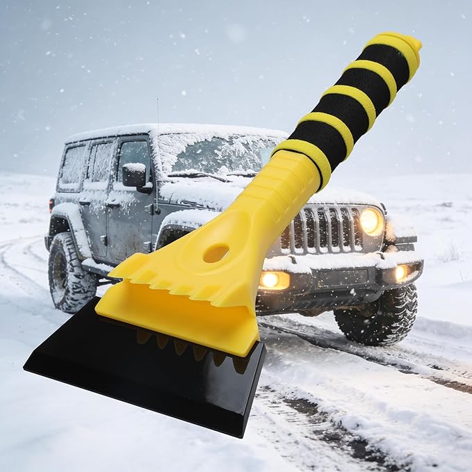 12.4" Ice Scraper for Car Windshield Snow Frost Ice Removal Tool Snow Scraper with Foam Handle for Cars Trucks Window