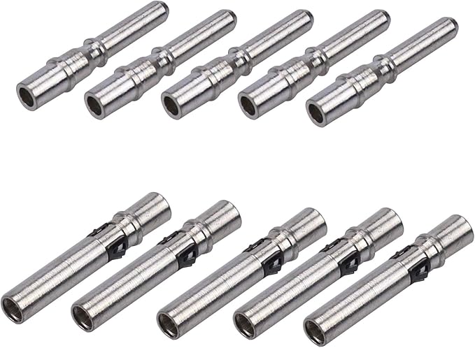 ZOOKOTO 1500V 1000V Solar PV Connector 50A Solid Tinned Copper Terminal Solar Panel Connector PV Plug Tinned Copper Pins IP68 Waterproof 5 Pairs (10mm2 (8AWG))