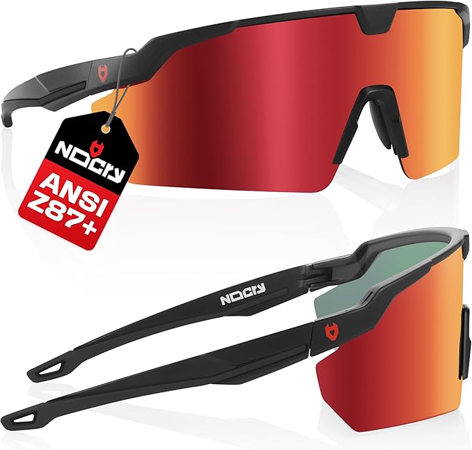 NoCry ANSI Z87 Sunglasses For Men or Women with Anti-Scratch and 100% UV Protection — High Contrast Lens Tinted Safety Glasses for Men — Perfect Z87 Safety Glasses or Safety Sunglasses