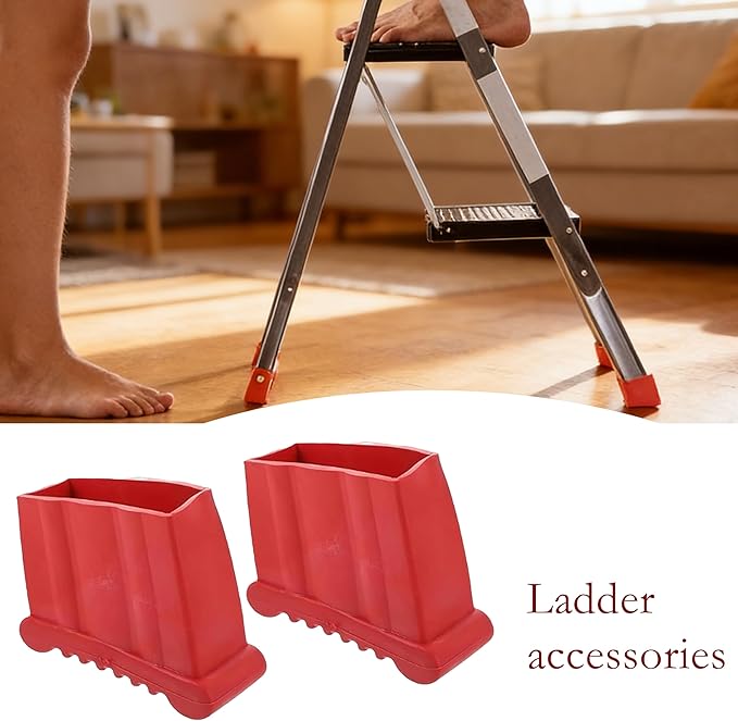 SafeStep Ladder Accessories, 2-Pack Non-Slip Feet Covers Universal Step Ladder Pads & Anti-Skid Rubber Covers, Security Bumpers for Extension and Little Giant Type Ladders, Floor Protectors