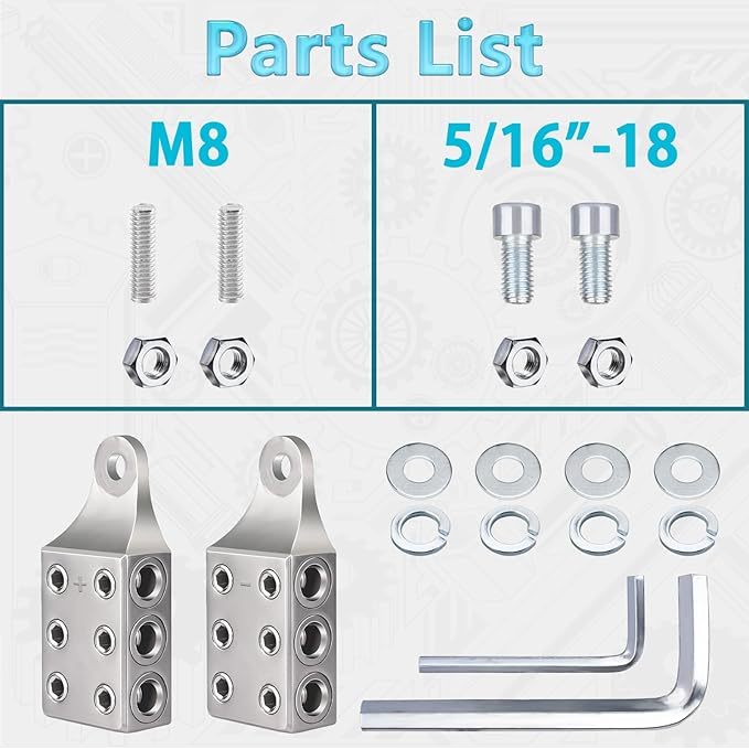Battery Post Terminals,1/0,1,2,3,4,5,6AWG Gauge Top Post Battery Terminals With Bolt, Side Post Battery Terminal For AGM Lead Acid Battery or Lithium Attery,M8 or 5/16”-18