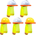 TCCFCCT Hard Hat Sun Shade, High Visibility Neck Shield with Secure-Fit Fastener, Mesh Neck Sun Shade Protector with Reflective Strip, Construction Helmets Use, Hard Hat Not Included, Yellow, 5 Packs