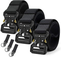 DOOPAI Tactical Belt for Men, 3Pack Military Nylon Web with Heavy Duty Quick Release Metal Buckle