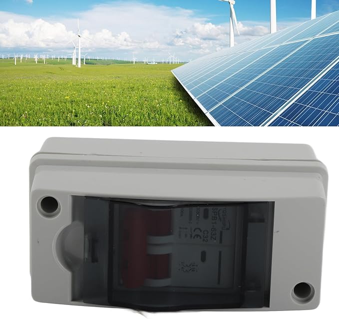 Miniature Circuit Breaker 32A for Solar Panels Outdoor DC500V Disconnect Switch with IP65 Rated DIN Rail Enclosure and RV Breaker Box
