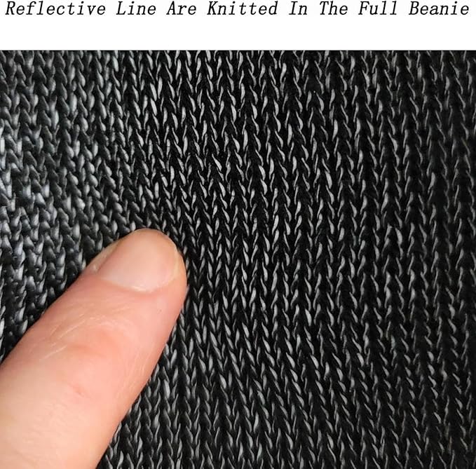 Reflective Winter Beanie Hats Reflector Cap for Women Men Safety Gear for Running