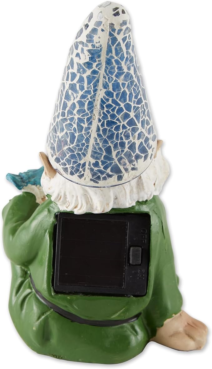 Eastwind Gifts 10016215 Cheery Gnome Solar Garden Statue