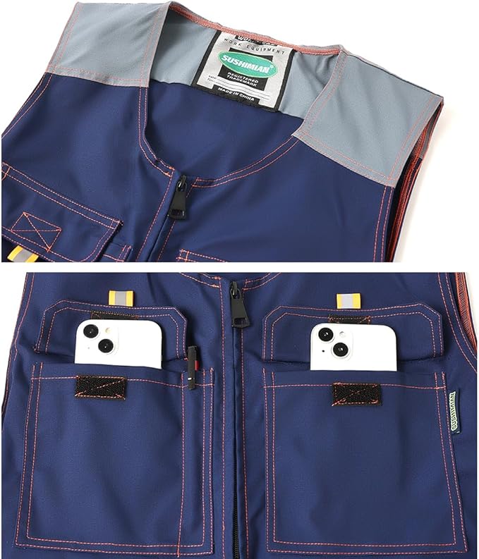 Men's Sleeveless Coveralls Multi-Functional Mechanics Workwear Stylish Work Coveralls Overalls Cargo Jumpsuit