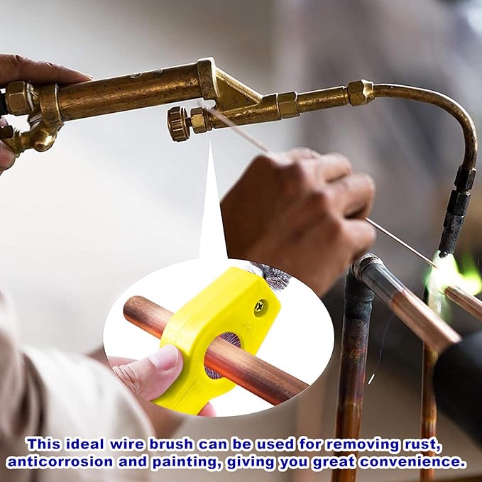 Battery Terminal Cleaning Brush, 4 in 1 Anti-Corrosion Car Battery Cleaner, Vehicle Battery Terminals Machine Parts Cleaning Tool for Auto Marine, Universal Car Accessories (Yellow)