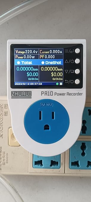 PR10-E US15A Power Meter Plug/Home Power metering Socket/watt Meter/2.4 inch TFT Color LCD/0.5FS(New)
