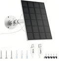 Solar Panel for Security Camera Outdoor, 3W USB C Solar Panel Charger with Micro USB Port, Small Solar Panel for Bird Feeder Camera, Outdoor Camera, Rechargeable Battery Powered Camera
