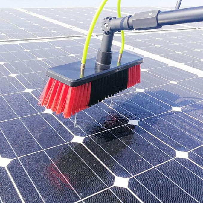 DYRABREST 26FT Water Fed Pole Kit Water Fed Brush Aluminum Outdoor Window Cleaner Solar Panel Cleaning System Washing Equipment Tool with 20m Hose