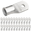 SELTERM 25pcs 3/0 AWG 1/4" Stud Marine Grade Tinned Copper Battery Cable Lugs, 000 Gauge Ring Terminals, UL Wire Lugs Electrical Battery Cable Ends, Tinned Copper Lugs Battery Terminal Connectors