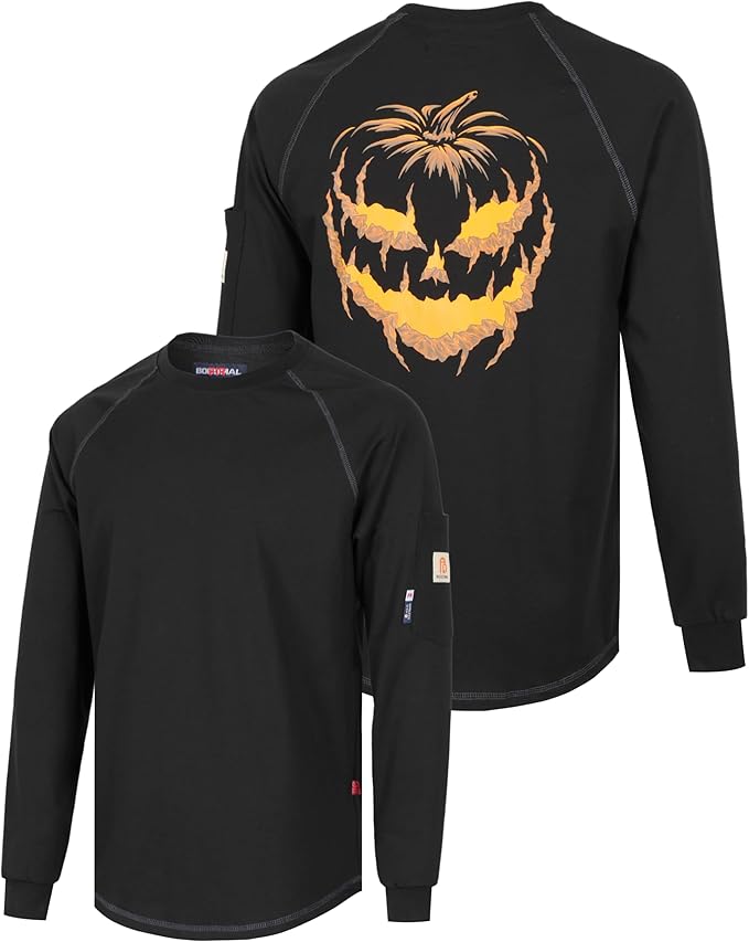 BOCOMAL FR Shirts Heather Series 6oz Flame Resistant T Shirt NFPA2112 CAT2 Fire Retardant Crew Work Shirt