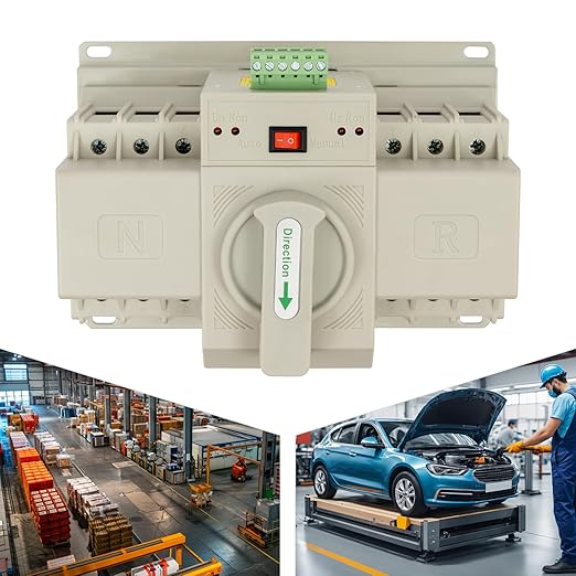 Dual Power Switch 63A 110V AC Dual Power Automatic Transfer 2S Quickly Switch Transfer Automatic/Manual Conversion Options (3P 63A)
