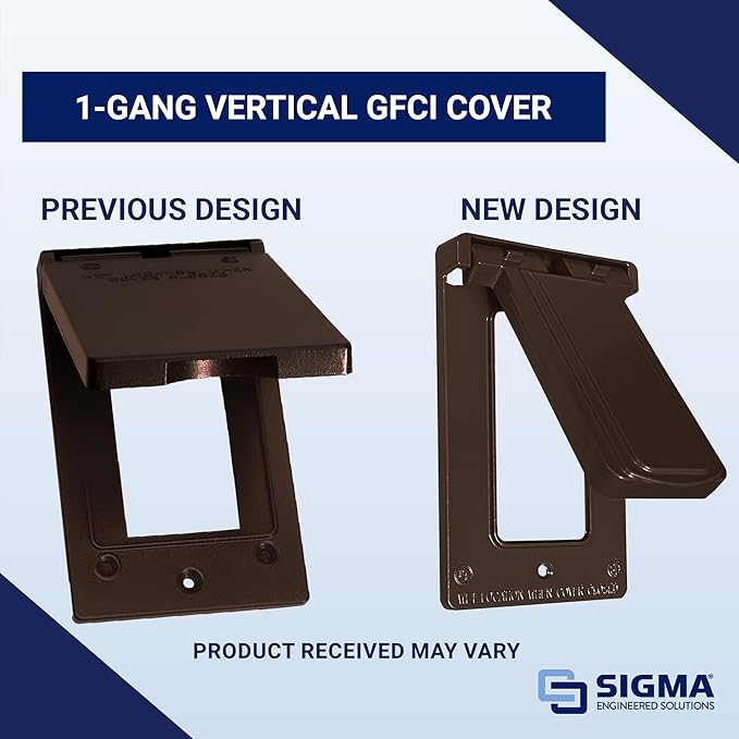 Sigma Engineered Solutions Weatherproof 14248BR 1-Gang Vertical GFCI Cover, Bronze