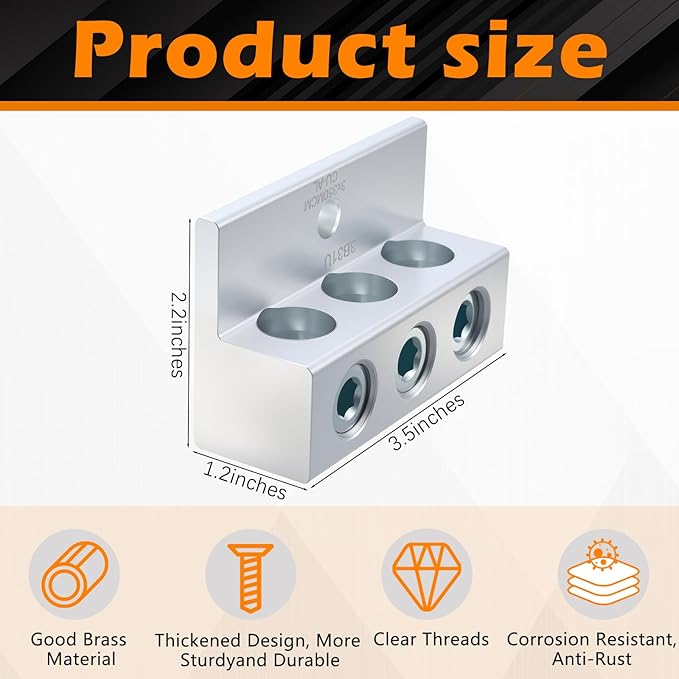 Blulu 4 Pieces Dual Aluminum Ground Lug Dual Rated Double Wire Splice Aluminum Mechanical Lug (350 Mcm-6awg)