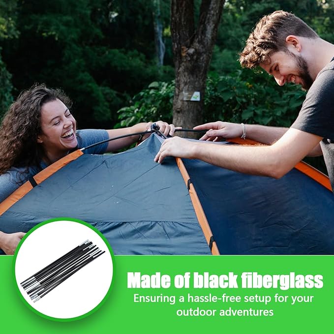 Fiberglass Tent Pole,Kids Tent Replacement Poles for Kids,8mm Tent Poles Replacement; Tent Pole Repair Kit;Beach Tent Pole;Suitable for All Kinds of Indoor and Outdoor Camping Tent;2PCSX 13.1FT