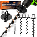 Mow Over Ground Anchor Stakes (Ground Anchors Low Profile, 4 Pack Heavy Duty, Ground Anchors Screw in, Swing Set Anchors, Trampoline Anchors High Wind, Tent Stakes, Car Ports, Canopies.)