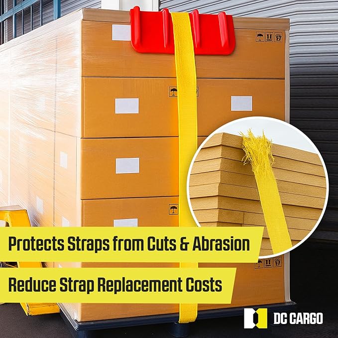 DC Cargo - Heavy-Duty Edge Protectors, 8"x8"x24" (Pack of 4) Strap Protectors for Flatbed Equipment, Unparalleled Cargo Management Solutions for Truckers, Contractors, and Outdoor Enthusiasts