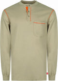 TICOMELA FR Shirts for Men Flame Resistant Shirt NFPA2112/CAT2 7oz Fire Retardant Men's Long Sleeve Henley Shirts