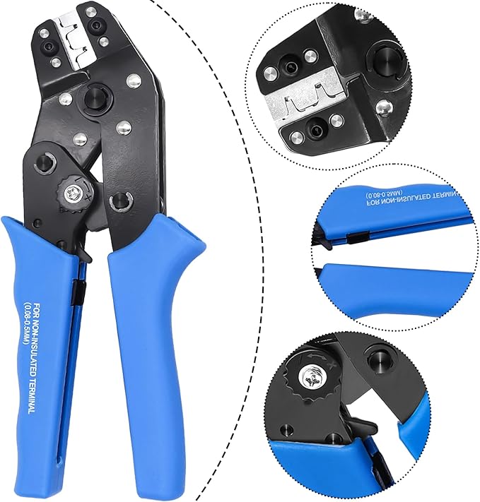 Taiss JST Crimping Tool with 580PCS JST PH Connector kit 2.0mm 2/3/4/5/6Pin Housing Female/Male Adapter Cable Connector Plug,Female Pin Connectors,Ratcheting Wire Crimper JST Crimper,Dupont Crimper