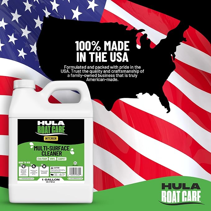 Hula Multi-Surface Cleaner — Vinyl, EVA Foam and Carpet, 1 Gallon — Boat Seat, Sea Deck and Marine Interior Cleaner, Biodegradable, Made in USA