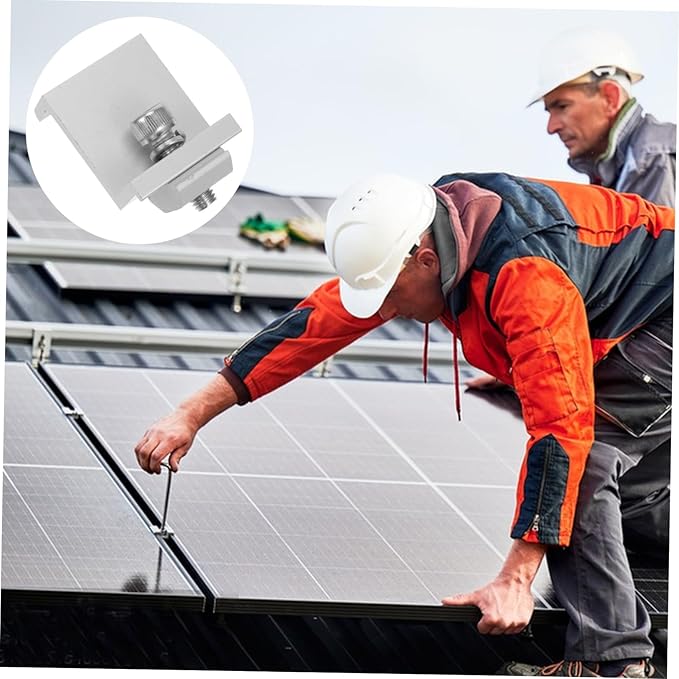 12Pcs Solar Panel Rack Clips Durable Fixed Buckle for Easy Installation Reliable Support Suitable for Home Solar