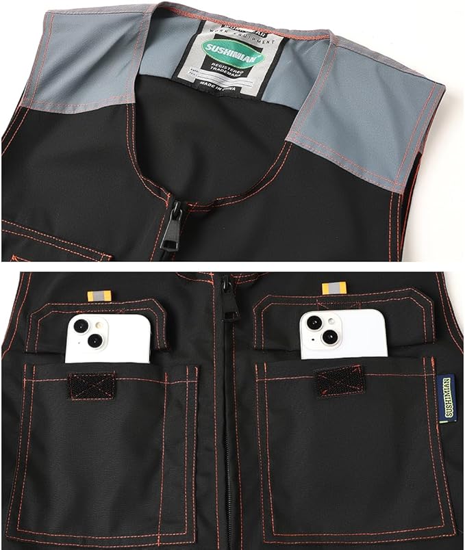 Men's Sleeveless Coveralls Multi-Functional Mechanics Workwear Stylish Work Coveralls Overalls Cargo Jumpsuit