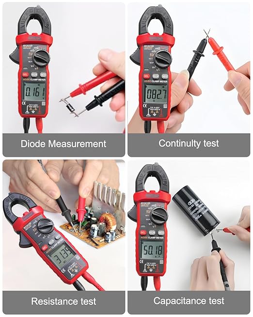 Digital Clamp Meter, Multimeter TRMS 6000 Counts Amp Volt Meter Auto-ranging Measures AC/DC Voltage, AC/DC Current Capacitance NCV Frequency Live Wire Resistance Diode Temperature Continuity MY2610D