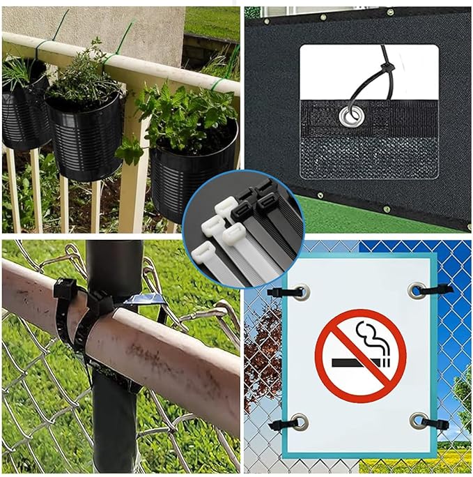 50 Pack 12 inch Black Cable Zip Ties, Nylon Self Locking Plastic Wire Ties, UV-Resistant, Cable Ties with 40 lbs Tensile Strength, High/Low Temperature-Ideal for home, fence...