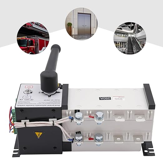 63A 110V Dual Power Automatic Transfer Switch Manual Transfer Switch 50/60Hz Din Rail Mounted Mini ATS 2/3/4P 63/32A for Hone Generator and Backup Power RV (4P 250A)