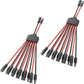 Solar Panel Connector 12 to 2 Solar Y Branch Connectors PV Panels Parallel Connectors Kit Adapter Waterproof Wire Plug Tool for Solar Panel(2 Pcak MF/FFFFFFMMMMMM)