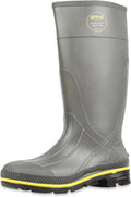 Servus Pro 15" PVC Chemical-Resistant Steel Toe Men's Work Boots, Gray, Yellow & Black (75101), 9