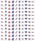JarThenaAMCS 2400Pcs Patriotic Mini Sticker Star Heart American Flag Paper Decal 4th of July Adhesive Sticker for Independence Day Planner Reward Envelope Scrapbook DIY Supplies, 0.5 in