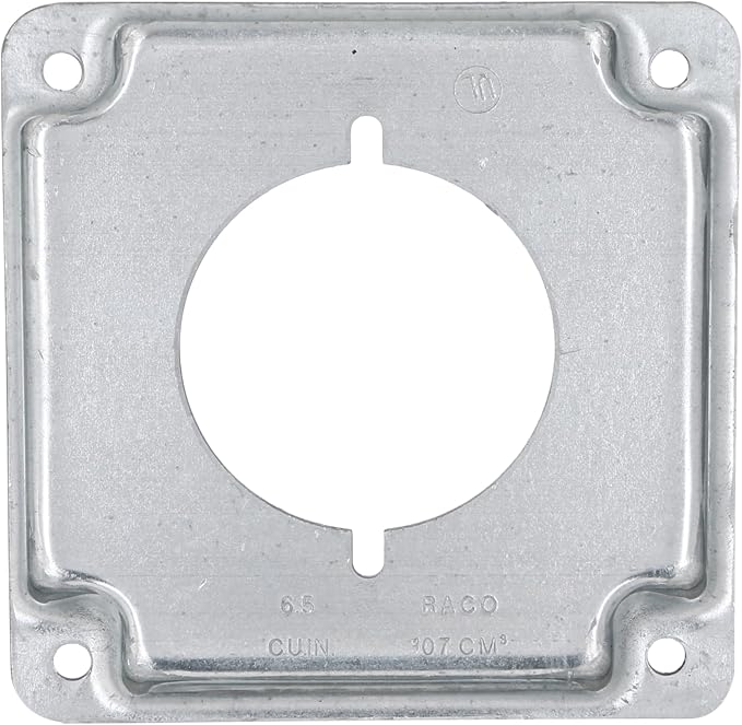 Hubbell-Raco 810C 30-50A Receptacle 2.141-Inch Diameter 4-Inch Square Exposed Work Cover , Gray