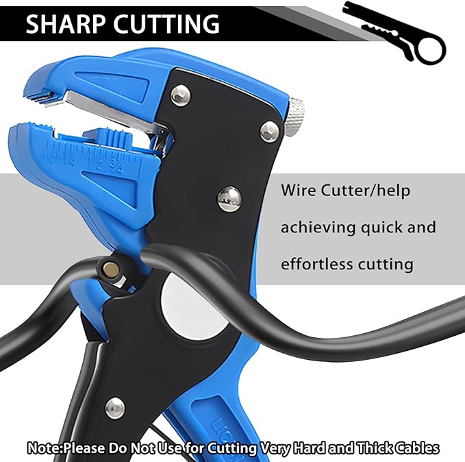 Vista Quick Stripper - 2 in 1 Automatic Wire Stripper and Cutter for Electronic and Automotive Repair, Eagle Nose Pliers (Blue 1PCS)