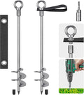 24'' Ground Anchors Screw in - Heavy Duty Trampoline Anchors - Shed Anchor Kit - Mobile Home Anchors - Earth Anchors for Swing Sets, Gazebos, Carports, and Hurricane, 2pcs