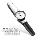 NEWTRY Dial Torque Wrench, 0.3-3N.m Dial Indicating Torquemeter with Sockets Set (4-14mm), Precision Torque Meter, 1/4 inch pound Dial Torque Wrench Torque Force Tester