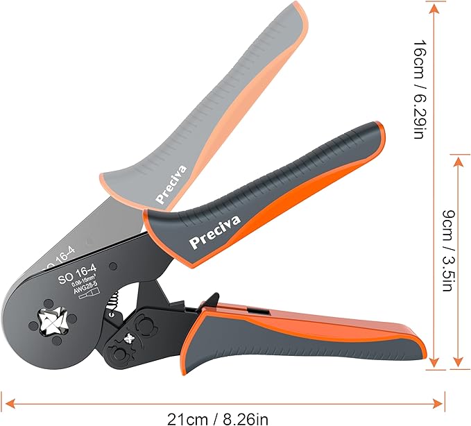 Preciva Ferrule Crimping Tool Kit, Square Crimping Tools, Ratchet Jaw Wire Crimping Pliers for AWG 28-5 with 1200 PCS Terminal Connector Sleeves