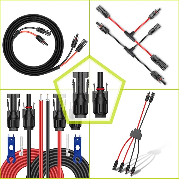 10 Pairs Solar Connector (10AWG), 20Pcs Solar Panel Cable Connectors Adapter Male/Female IP68 1000V 30A 10AWG 12AWG 14AWG Waterproof Dustproof Connector with 2 Spanners (10 Pairs Solar Connectors)