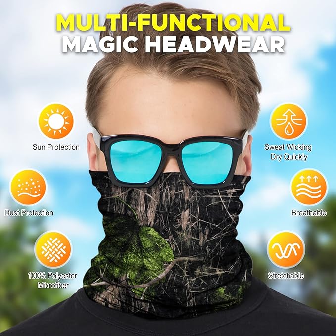 JOEYOUNG Headwear, Bandana, Neck Gaiter Head Wrap Headband Balaclava Magic Scarf