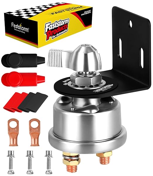 12-48V Master Battery Disconnect Switch, On/Off High Current 300A Battery Power Cutoff Isolator Killer Switch with Face Plate for Car Vehicle RV Truck Boat ATV